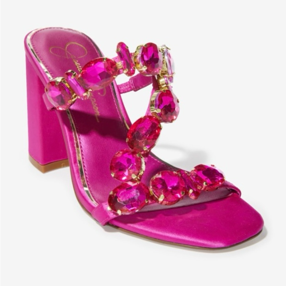 Jessica Simpson Pink Gem Block Heel